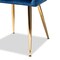 Baxton Studio Germaine Blue Velvet Gold Finished 2-Piece Metal Dining Chair Set 160-9914 - alternate 5